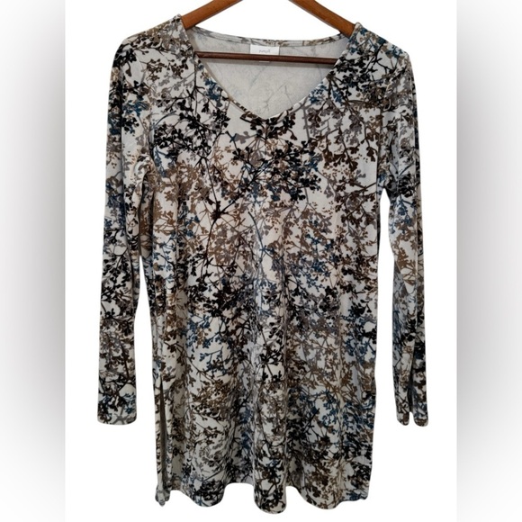 Pure Jill J. Jill Women’s Stretch Soft Velour Tunic Blouse Multicolor Floral XS - Picture 2 of 13